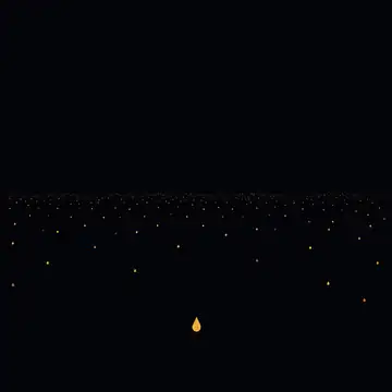 A plain scattered with countless small lights, one of them near and much brighter.